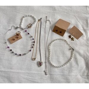 Coquette Vintage Jewelry Lot Hearts Butterflies Pearl Avon Rings Girly Bundle